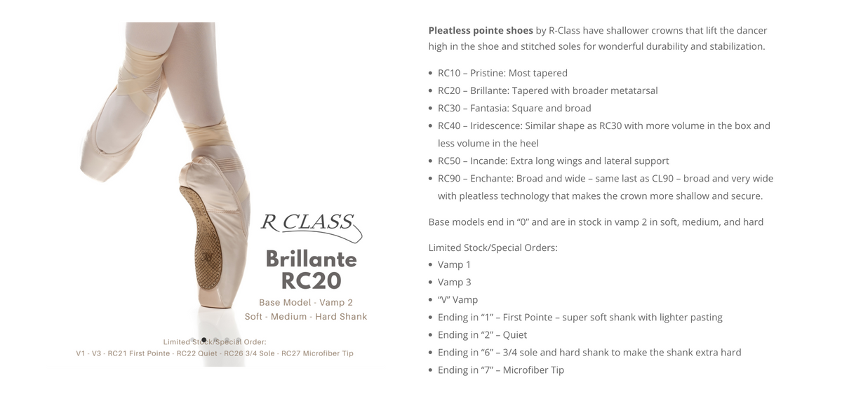 R-Class Brillante RC21 First Pointe Vamp – Barre Pointe