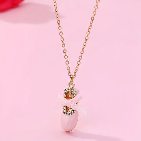 Chic Ballet Shoe Charm Necklace