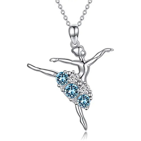 Silvery Ballet Dancer Necklace