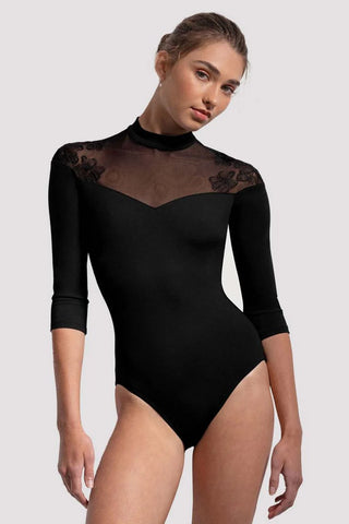 Ladies Calista Floral 3/4 Sleeve Leotard