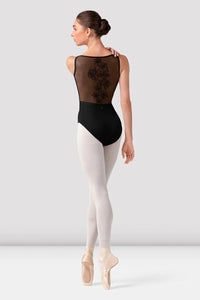 Ladies Emma Floral Boat Neck Leotard
