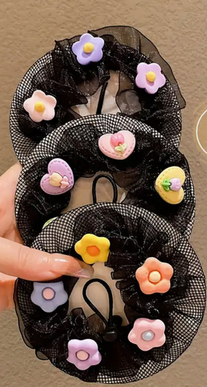 Flower and Heart Charm Hairnets