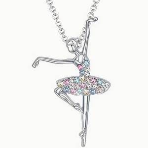 Gemstone Ballerina Pendant Necklace