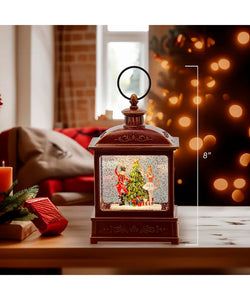 8" Battery-Operated Nutcracker Swirl Water Lantern