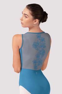 Ladies Emma Floral Boat Neck Leotard