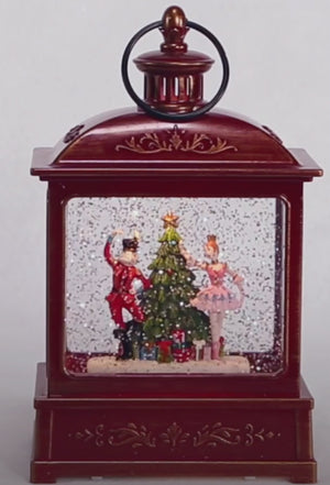 8" Battery-Operated Nutcracker Swirl Water Lantern