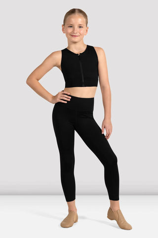 Girls Shan Zip Front Crop Top