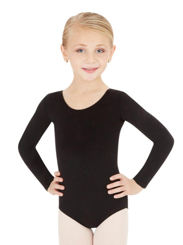 Girls Long Sleeve Leotard - Cotton